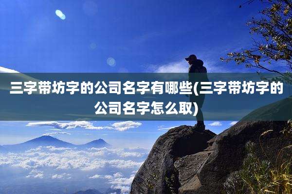 三字带坊字的公司名字有哪些(三字带坊字的公司名字怎么取)