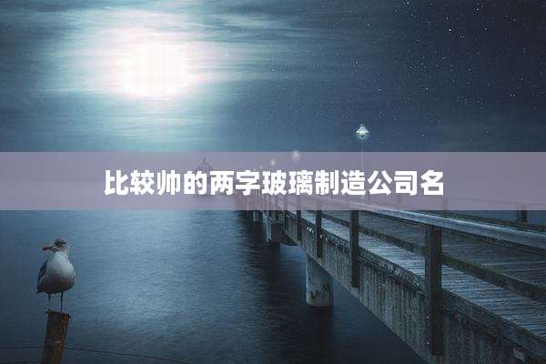比较帅的两字玻璃制造公司名