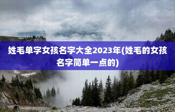 姓毛单字女孩名字大全2023年(姓毛的女孩名字简单一点的)