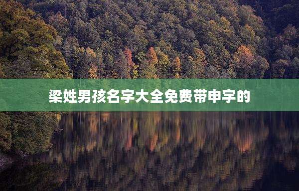 梁姓男孩名字大全免费带申字的