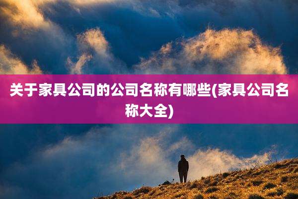关于家具公司的公司名称有哪些(家具公司名称大全)