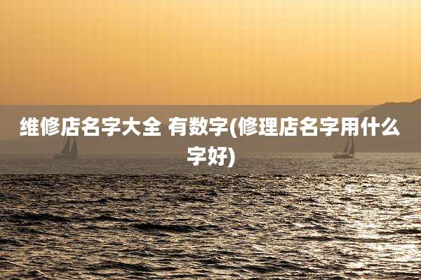 维修店名字大全 有数字(修理店名字用什么字好)