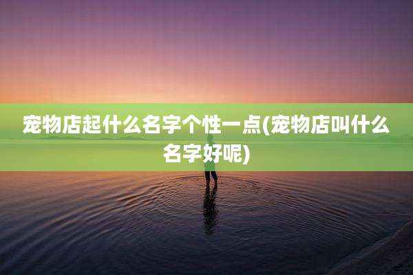 宠物店起什么名字个性一点(宠物店叫什么名字好呢)