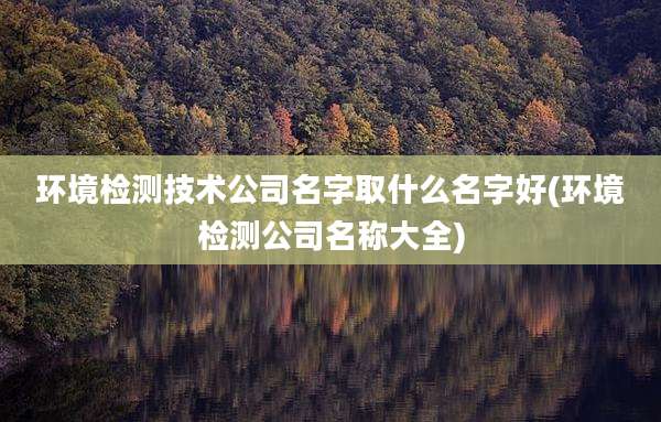 环境检测技术公司名字取什么名字好(环境检测公司名称大全)