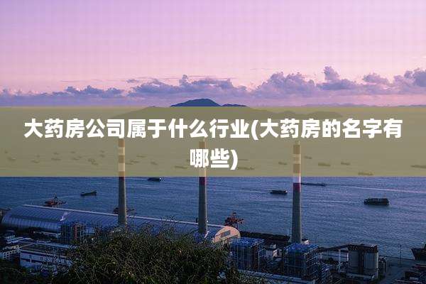大药房公司属于什么行业(大药房的名字有哪些)