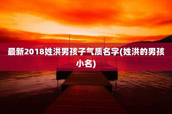 最新2018姓洪男孩子气质名字(姓洪的男孩小名)