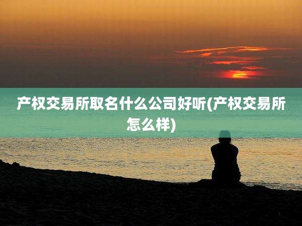 产权交易所取名什么公司好听(产权交易所怎么样)