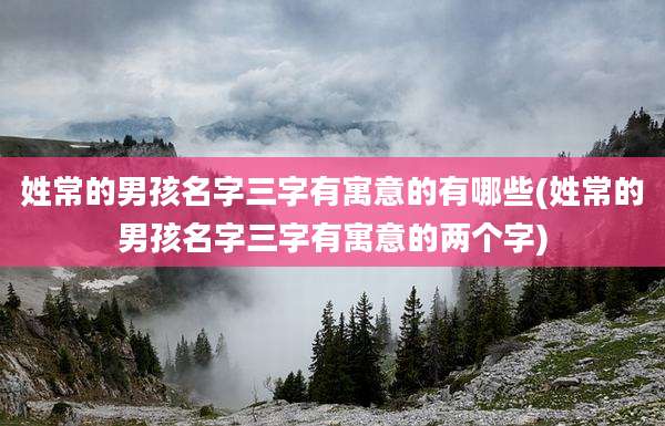 姓常的男孩名字三字有寓意的有哪些(姓常的男孩名字三字有寓意的两个字)