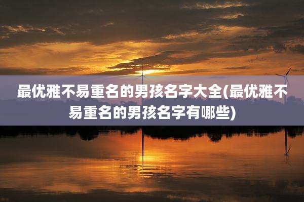 最优雅不易重名的男孩名字大全(最优雅不易重名的男孩名字有哪些)