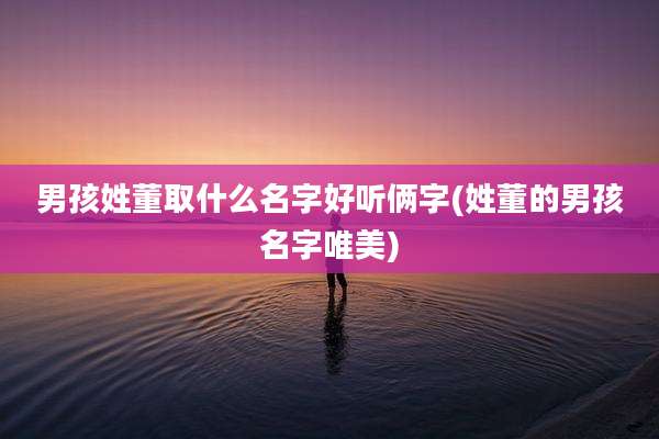 男孩姓董取什么名字好听俩字(姓董的男孩名字唯美)