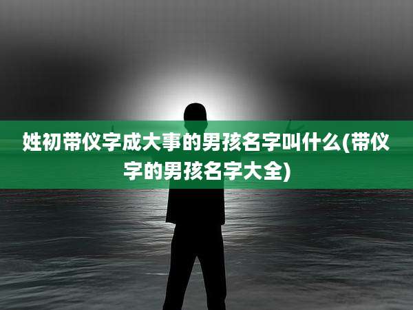 姓初带仪字成大事的男孩名字叫什么(带仪字的男孩名字大全)
