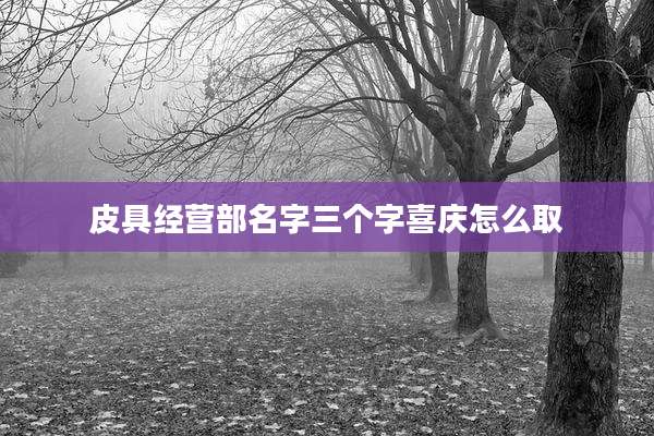 皮具经营部名字三个字喜庆怎么取
