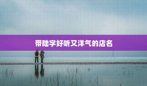 带陆字好听又洋气的店名