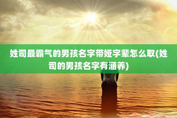 姓司最霸气的男孩名字带娅字辈怎么取(姓司的男孩名字有涵养)