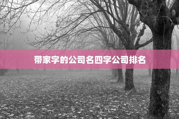 带家字的公司名四字公司排名