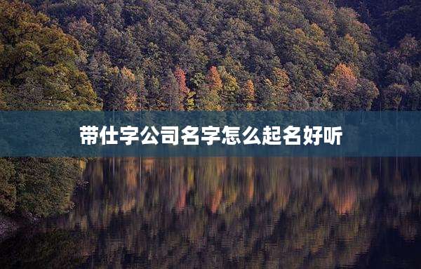 带仕字公司名字怎么起名好听