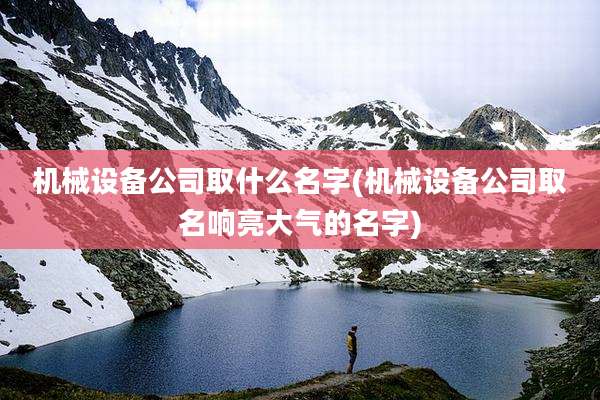 机械设备公司取什么名字(机械设备公司取名响亮大气的名字)