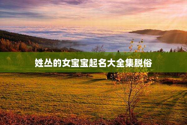 姓丛的女宝宝起名大全集脱俗