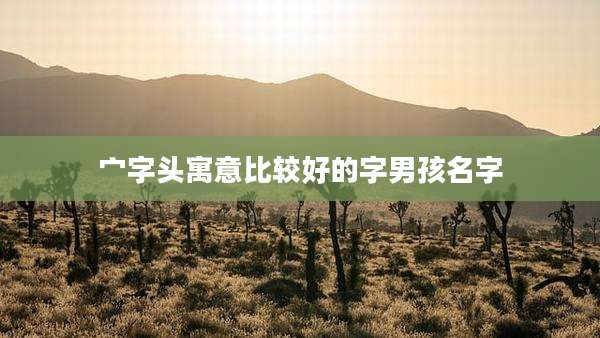 宀字头寓意比较好的字男孩名字