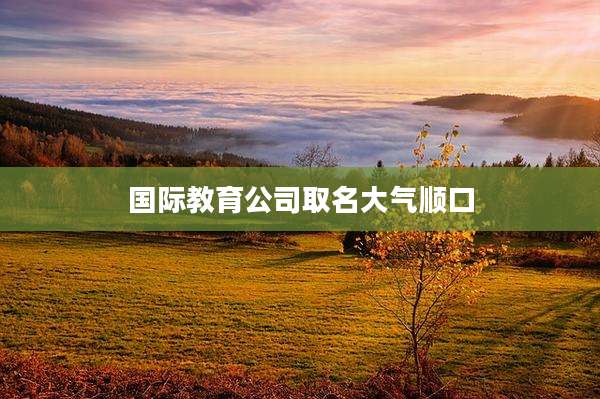 国际教育公司取名大气顺口