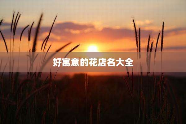 好寓意的花店名大全