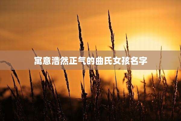 寓意浩然正气的曲氏女孩名字