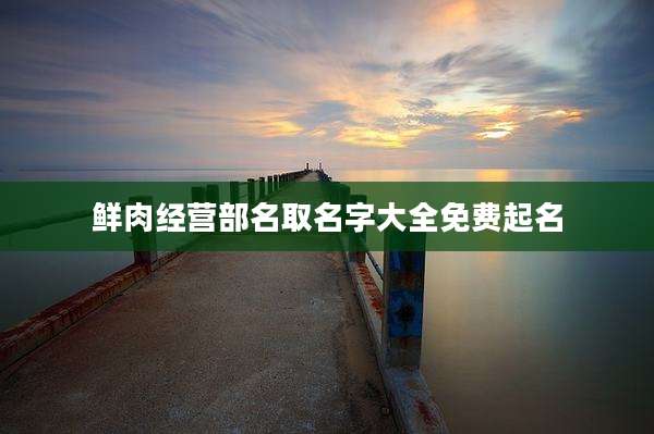 鲜肉经营部名取名字大全免费起名
