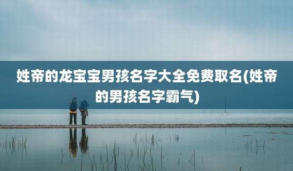 姓帝的龙宝宝男孩名字大全免费取名(姓帝的男孩名字霸气)