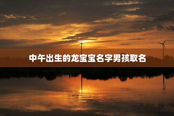 中午出生的龙宝宝名字男孩取名