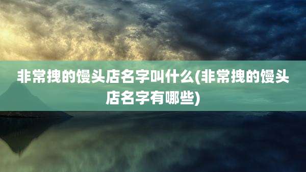 非常拽的馒头店名字叫什么(非常拽的馒头店名字有哪些)