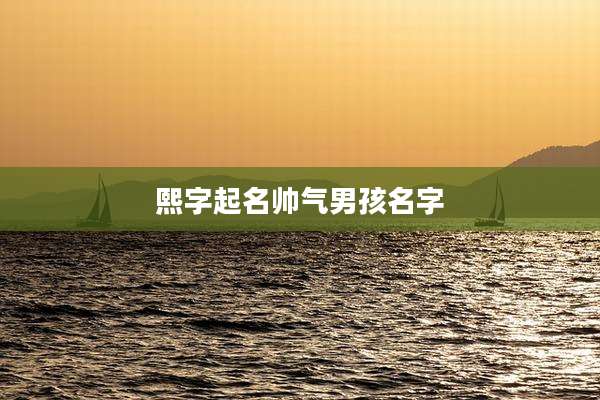 熙字起名帅气男孩名字