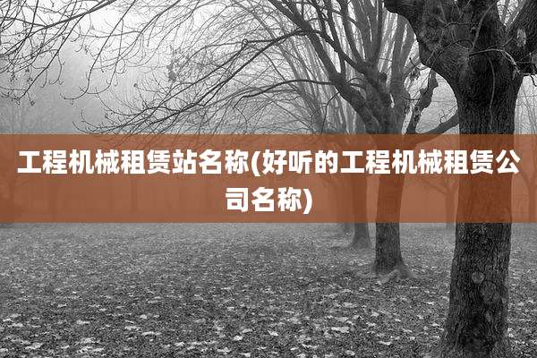 工程机械租赁站名称(好听的工程机械租赁公司名称)