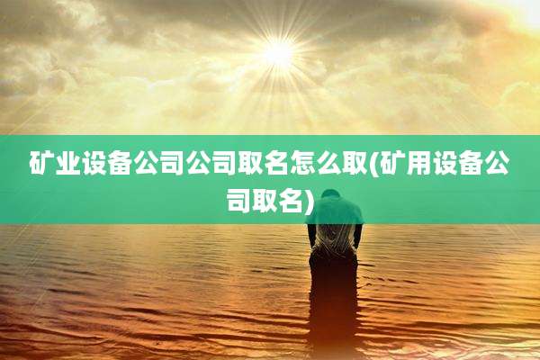 矿业设备公司公司取名怎么取(矿用设备公司取名)