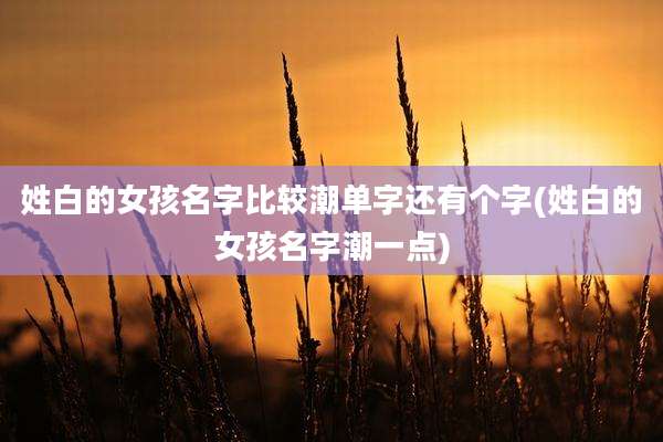 姓白的女孩名字比较潮单字还有个字(姓白的女孩名字潮一点)