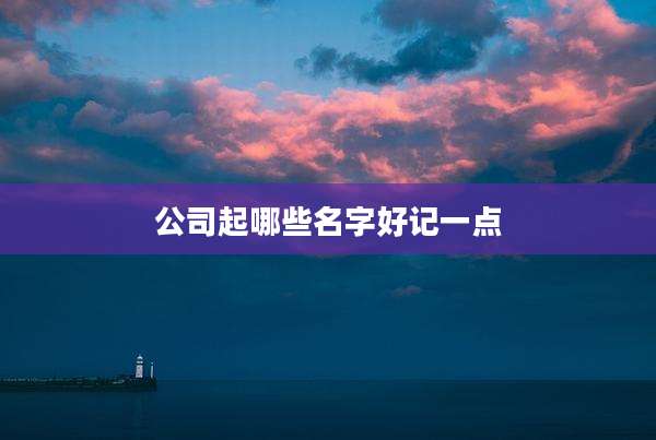 公司起哪些名字好记一点