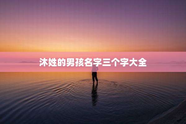 沐姓的男孩名字三个字大全