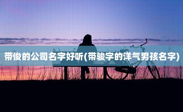 带俊的公司名字好听(带骏字的洋气男孩名字)