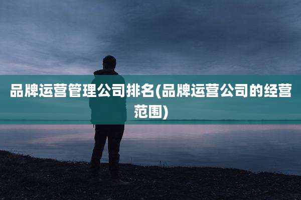 品牌运营管理公司排名(品牌运营公司的经营范围)