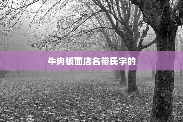 牛肉板面店名带氏字的