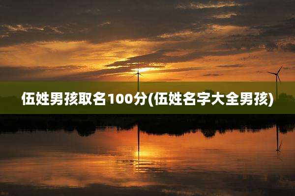 伍姓男孩取名100分(伍姓名字大全男孩)