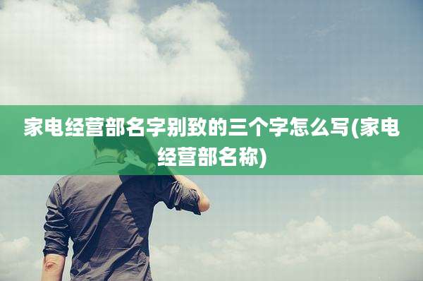 家电经营部名字别致的三个字怎么写(家电经营部名称)