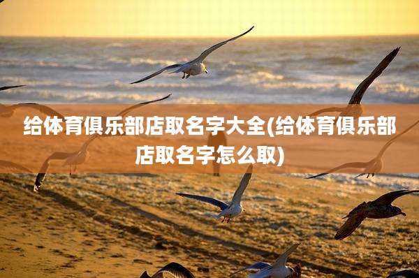 给体育俱乐部店取名字大全(给体育俱乐部店取名字怎么取)