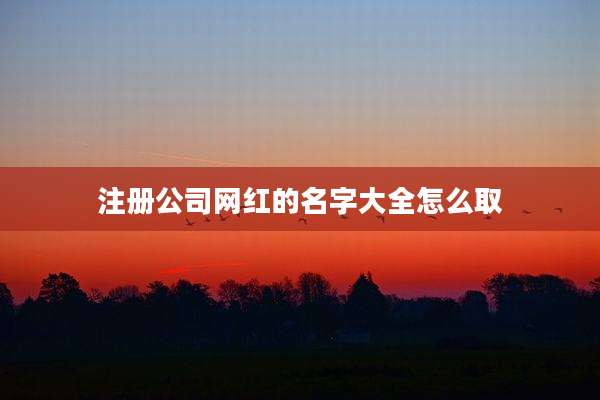 注册公司网红的名字大全怎么取