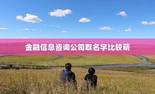 金融信息咨询公司取名字比较萌