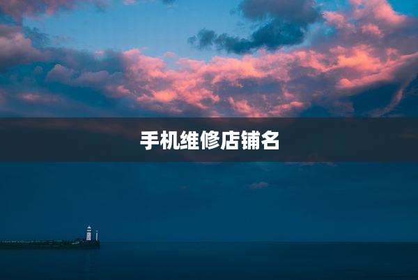 手机维修店铺名