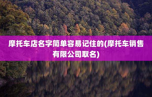 摩托车店名字简单容易记住的(摩托车销售有限公司取名)