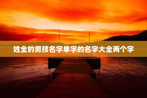 姓全的男孩名字单字的名字大全两个字