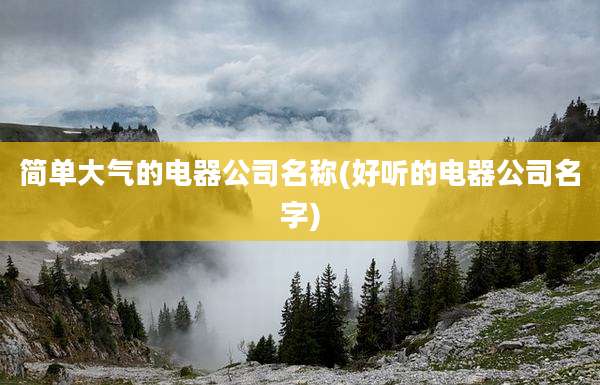 简单大气的电器公司名称(好听的电器公司名字)