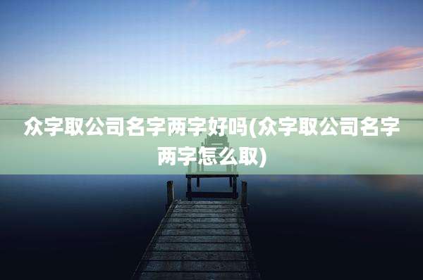 众字取公司名字两字好吗(众字取公司名字两字怎么取)
