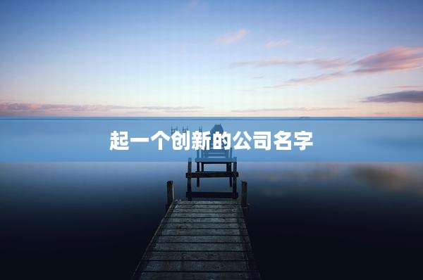 起一个创新的公司名字